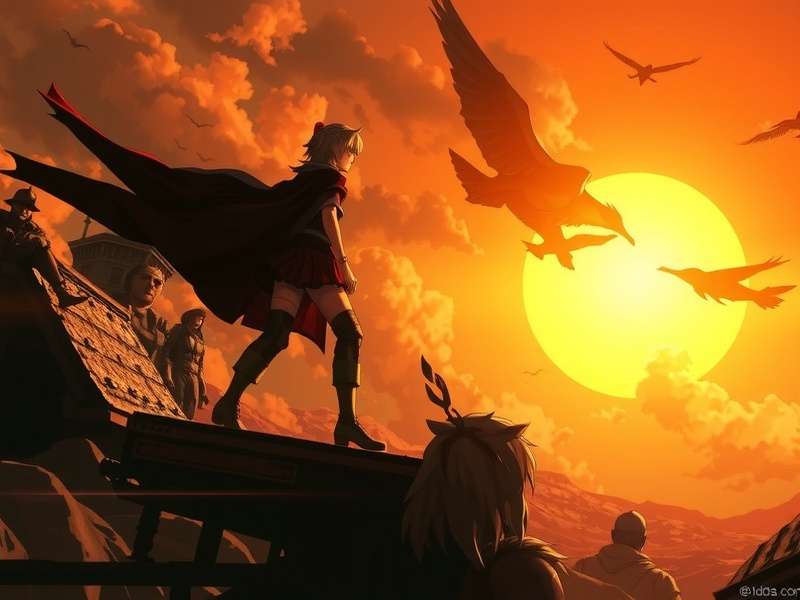 Aerial combat scene from Saga of Tanya the Evil ED depicting mage squad formations