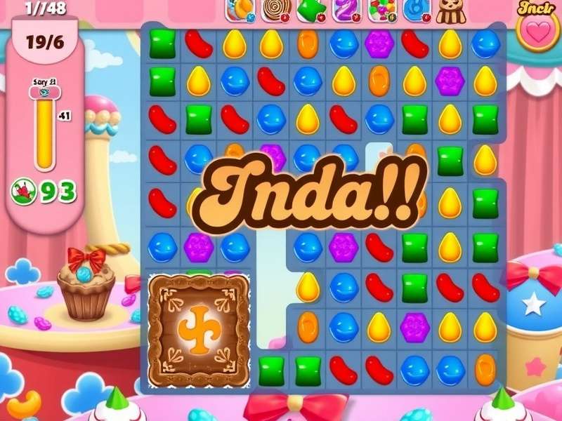 Candy Crush Saga PC gameplay interface on a large monitor