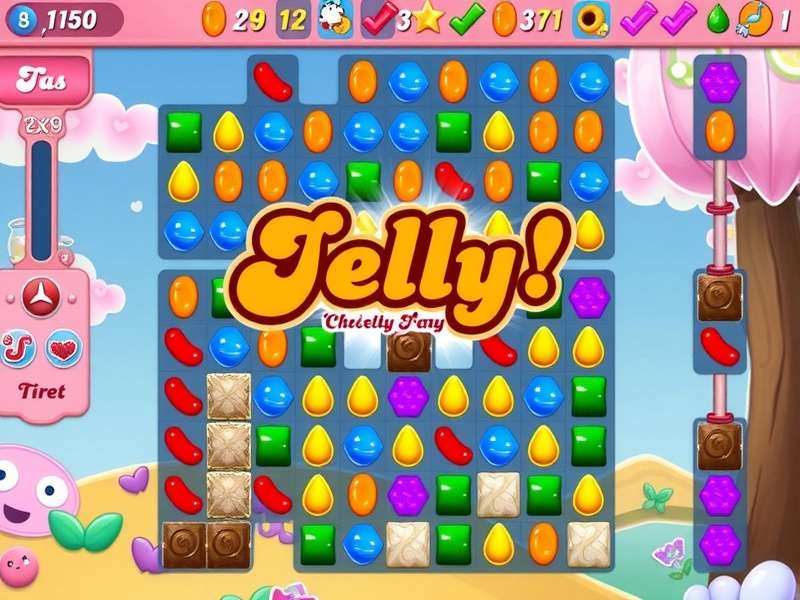 Candy Crush Jelly Saga gameplay on mobile phone
