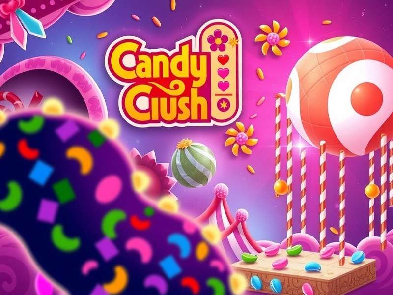 Candy Crush Saga Soundtrack Visualizer with colorful candies and musical notes