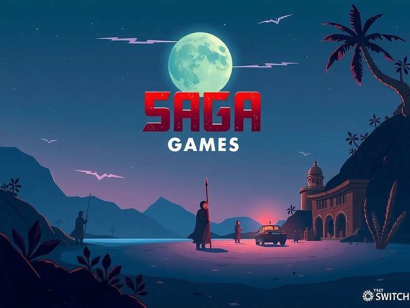 Collection of Saga game boxes for Nintendo Switch