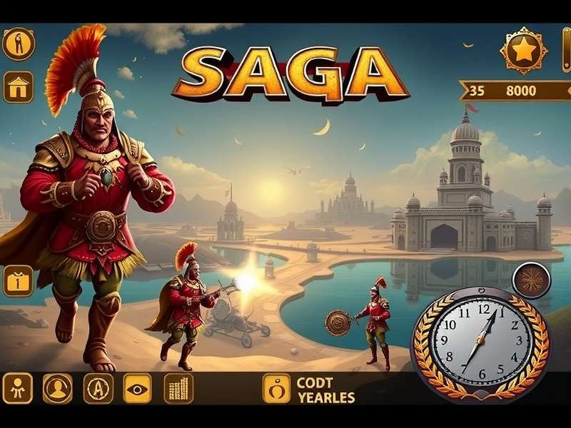 Saga Game gameplay screenshot showing combat and characters