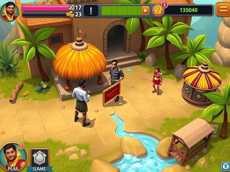 Summertime Saga gameplay screenshot showing the main character interacting with characters in the town