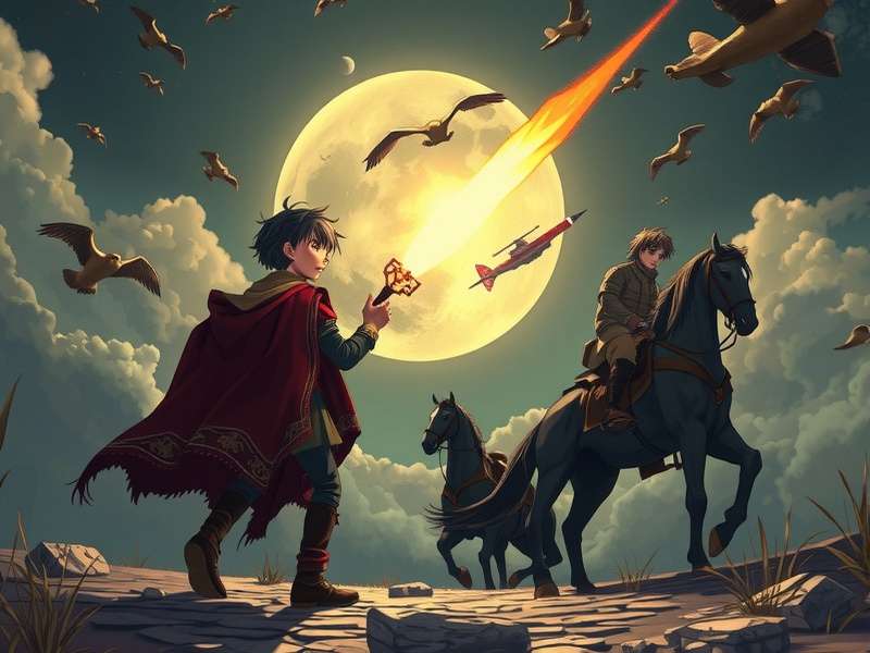 Tanya Degurechaff in aerial combat using computation orb magic