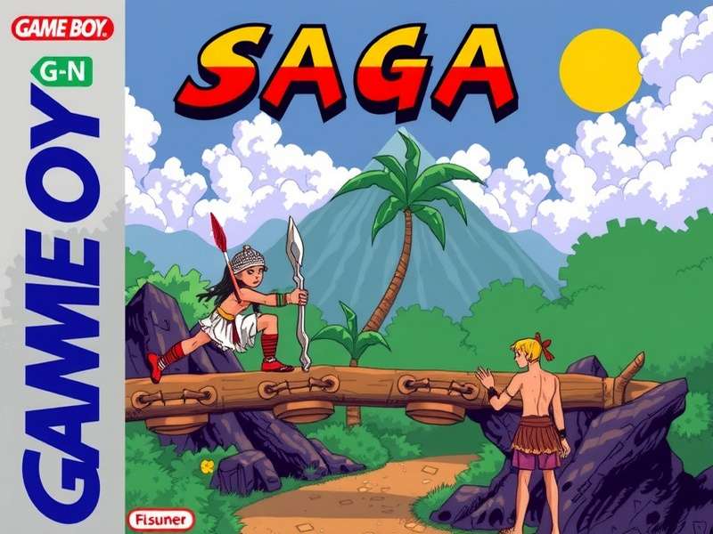 Close-up of Saga Gameboy screen showing classic gameplay