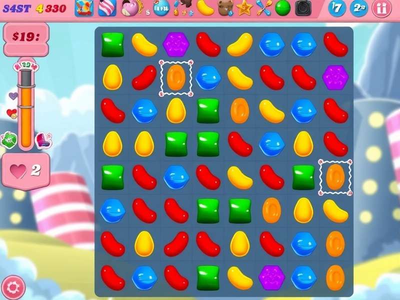 Candy Crush Soda Saga gameplay screenshot showing colorful candies and soda bottles
