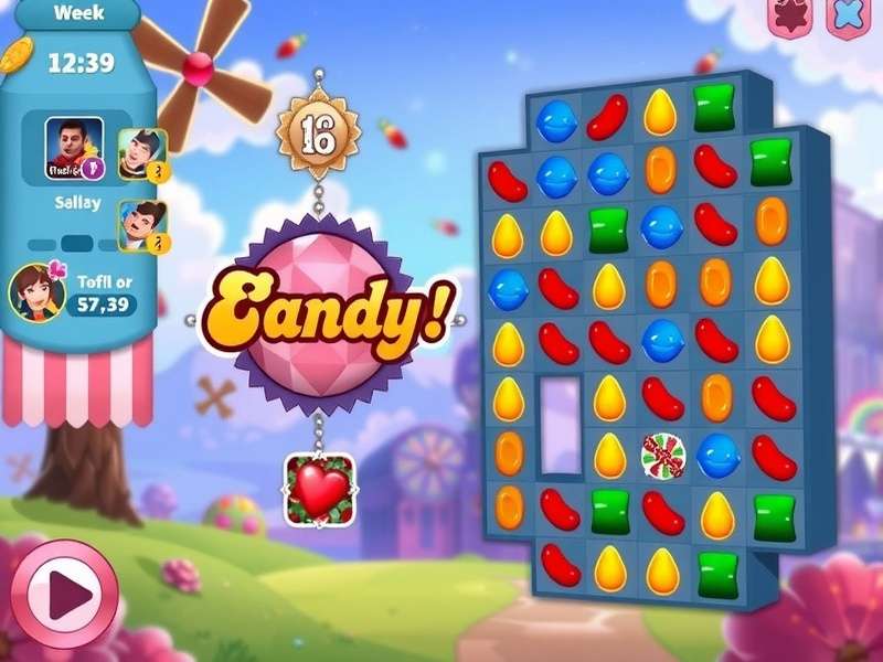 Candy Crush Saga gameplay screenshot showing colorful candies