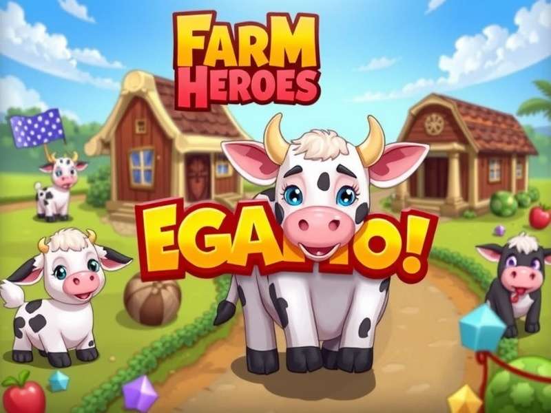 Farm Heroes Saga gameplay on Facebook showing crops and cute heroes