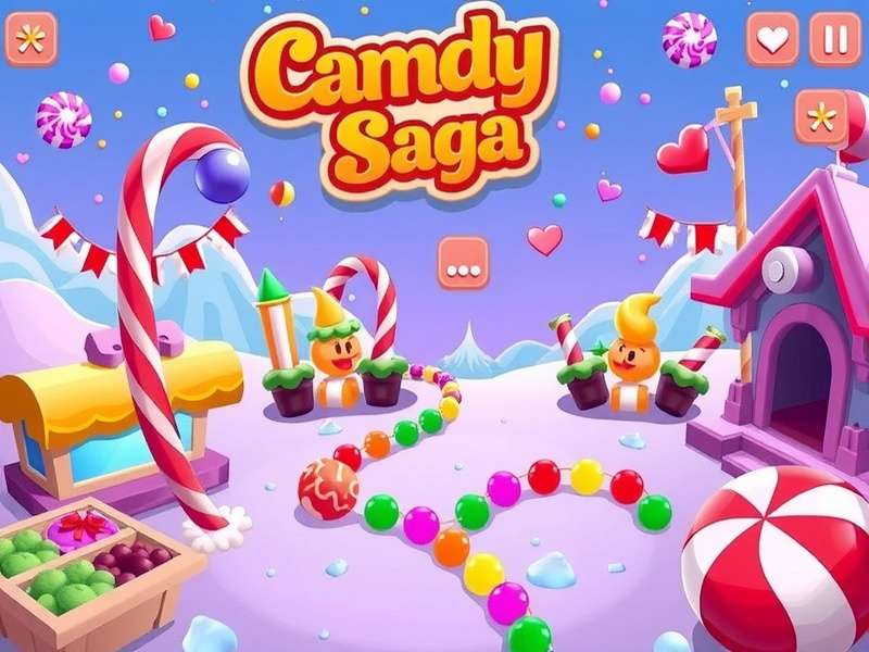 Candy Saga Game on PC Screen - Colorful gameplay interface