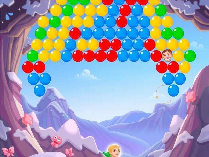 Game Bubble Saga gameplay screenshot showing colorful bubbles