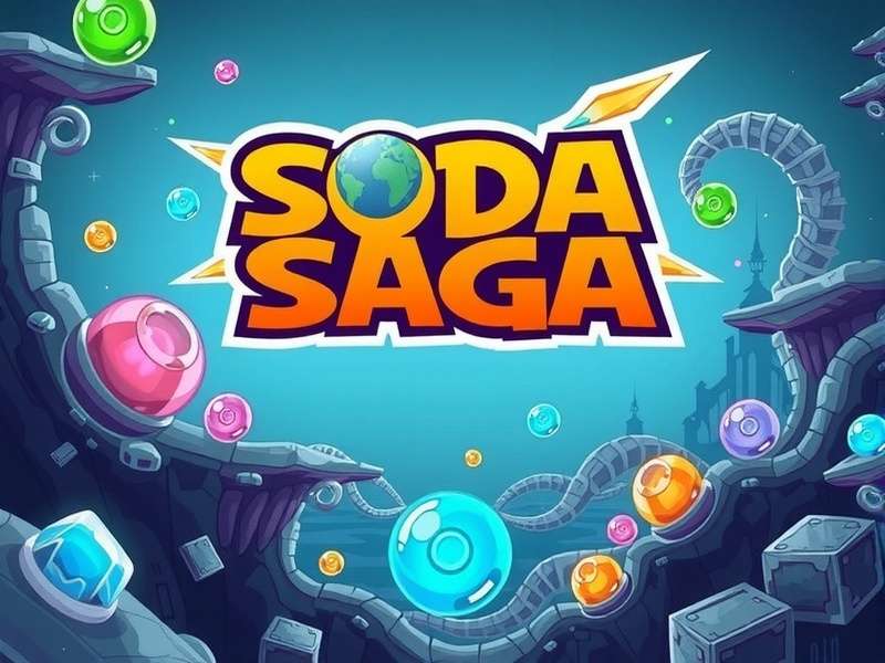 Soda Saga Game Screenshot showing colorful soda bottles and bubbles