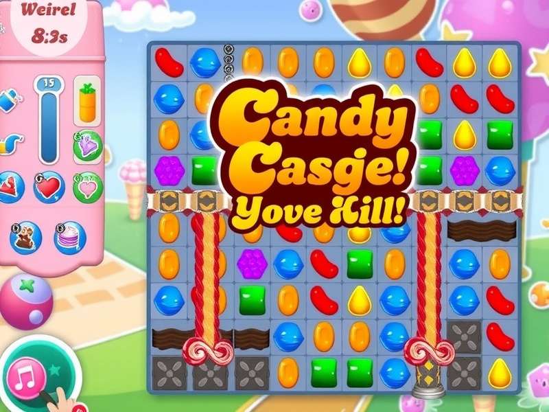 Advanced Candy Crush Saga gameplay showing special candy combinations