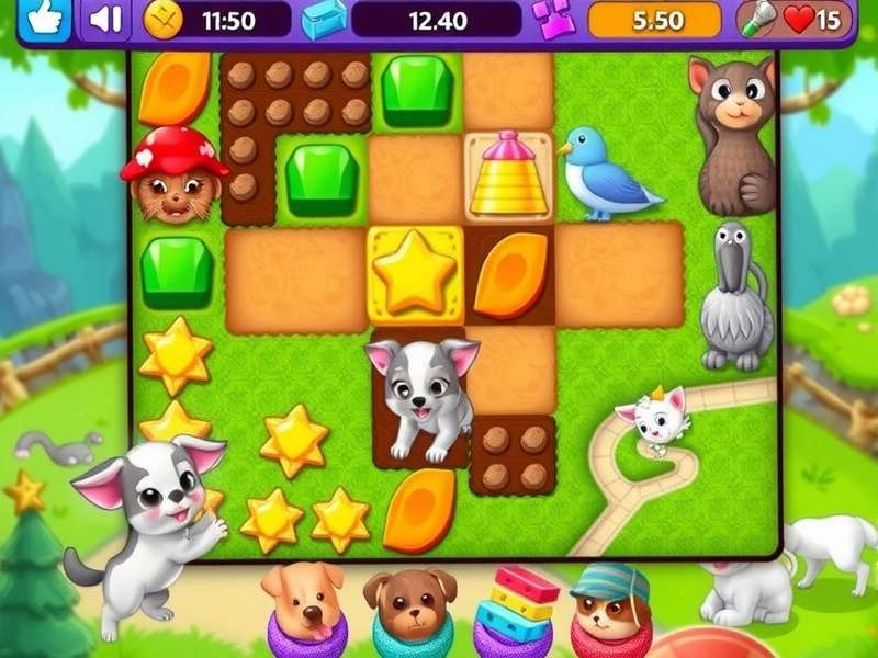 Collage showing evolution of Saga games from Candy Crush to Pet Rescue