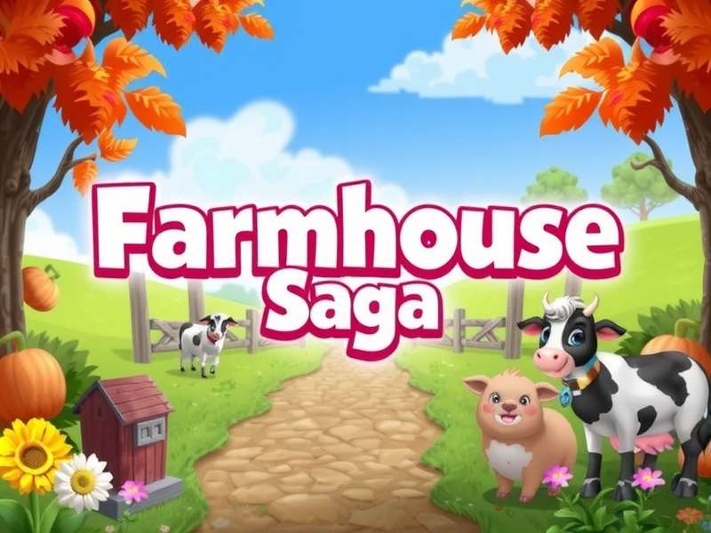 Farmhouse Saga Gameplay Screenshot showing a vibrant farm