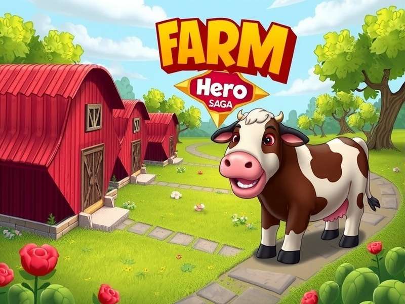 Farm Hero Saga Game – vibrant farming puzzle with golden crops and green fields