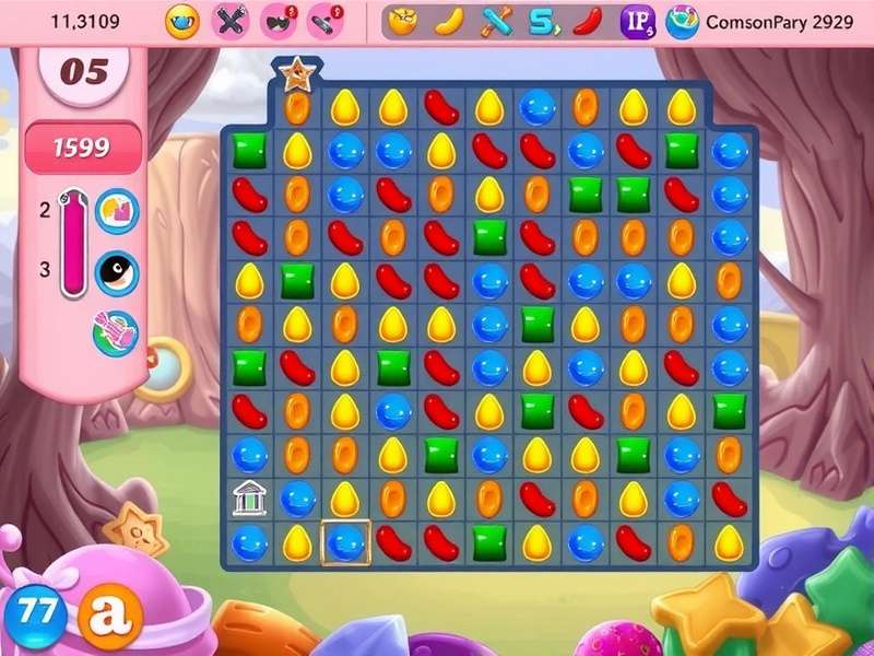 Crush Saga Game gameplay screenshot showing colourful puzzle board with Indian-style festive elements
