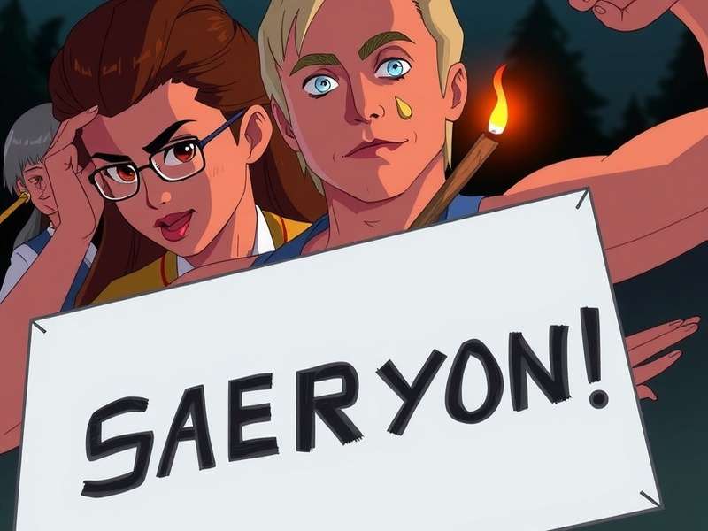 SAG-AFTRA video game actors on strike holding signs outside a game studio