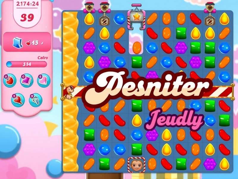 Candy Crush Saga game download banner with colourful candies and boosters