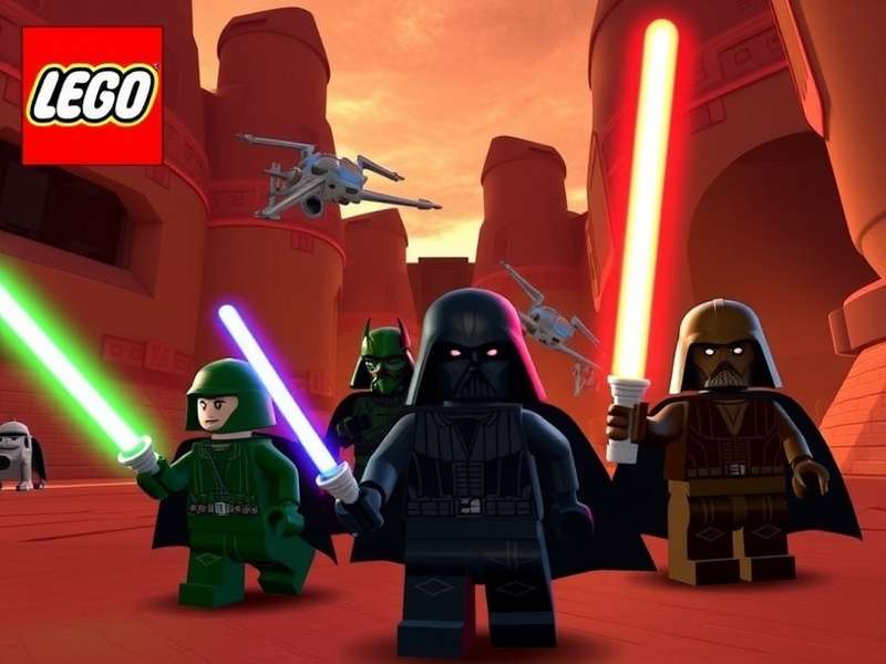 Lego Star Wars The Complete Saga Xbox 360 game cover art featuring Lego characters and Star Wars elements