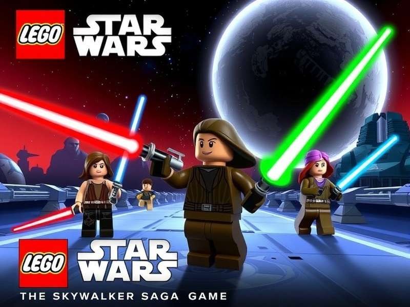 Lego Star Wars The Skywalker Saga Game cover art featuring Lego Jedi and spacecraft