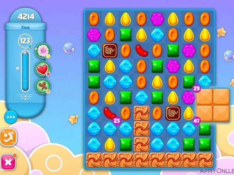 Candy Crush Saga Free Online gameplay screenshot showing colorful candy board with boosters