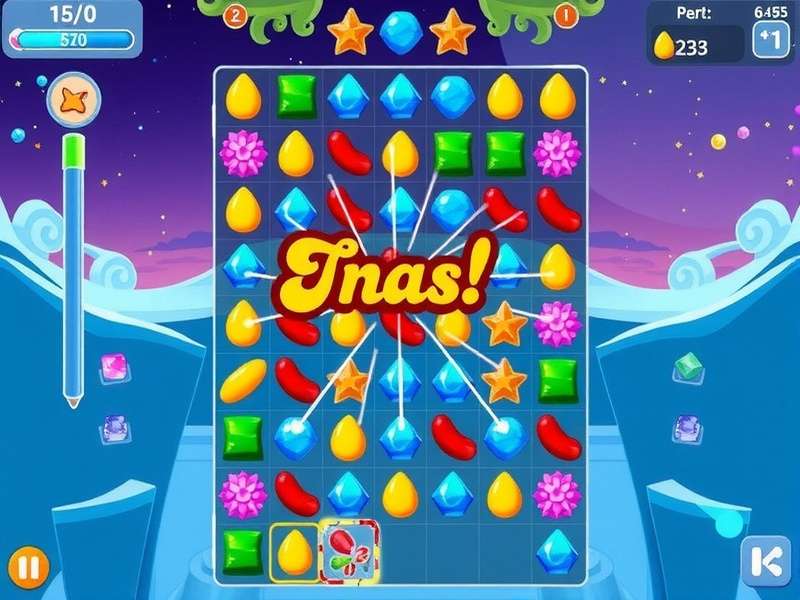 Soda Crush Saga Game – colorful soda bubbles and candies on a vibrant game board